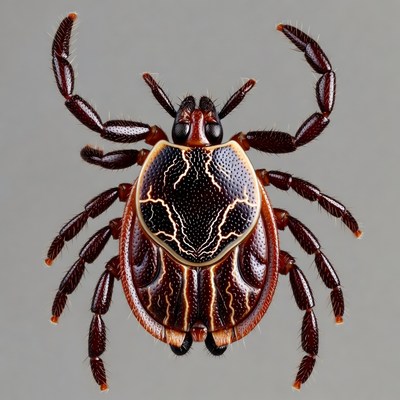 Red spider with black pattern