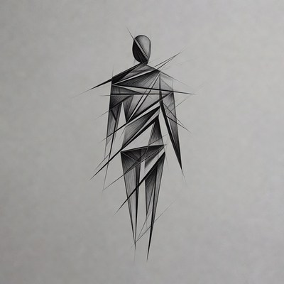 Geometric Abstract Human Figure Drawing
