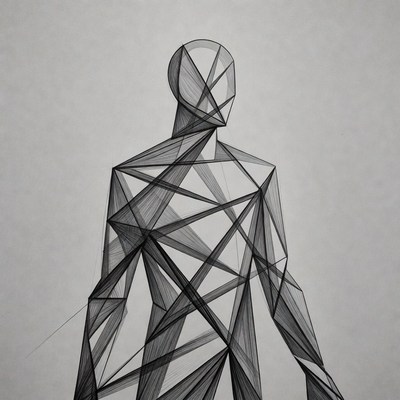 Geometric Line Art Human Figure