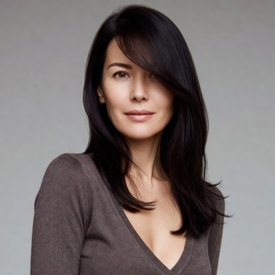 Asian woman with long black hair