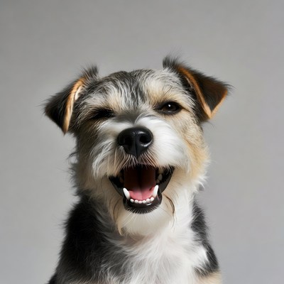 Happy Schnauzer Puppy Smiling