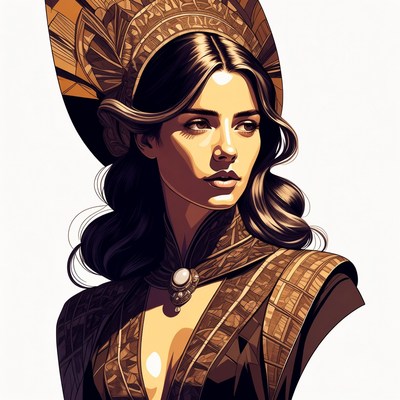 Woman in ornate golden headdress