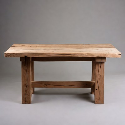 Rustic Oak Wood Dining Table
