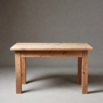 Wooden table on gray background