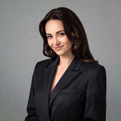 Smiling woman in black blazer