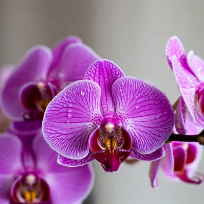 Purple Orchid Bloom Closeup