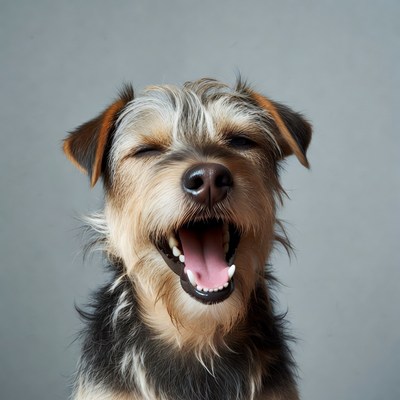 Smiling Wirehaired Terrier Dog