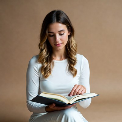 Woman reading book