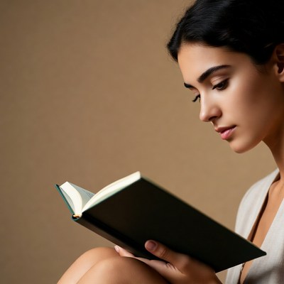 Woman reading book
