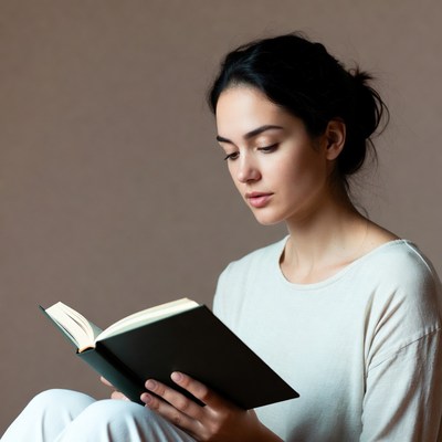 Woman reading book