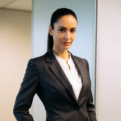 Professional woman in black suit