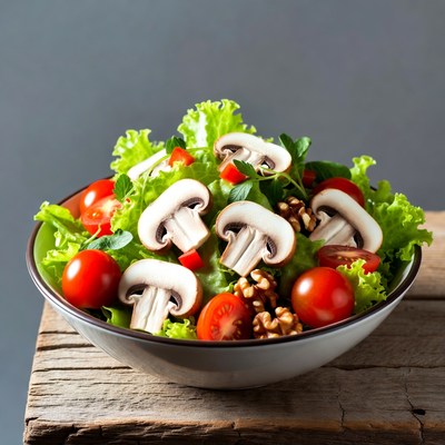 Fresh Mushroom Tomato Lettuce Salad