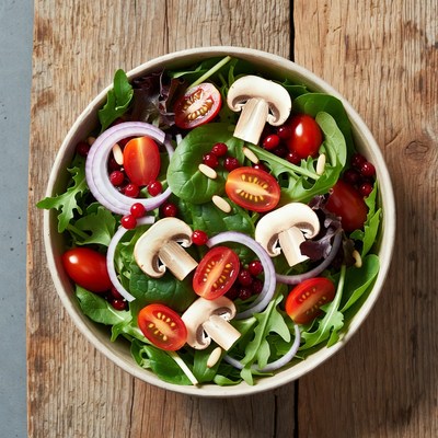 Fresh Mushroom Tomato Salad Bowl