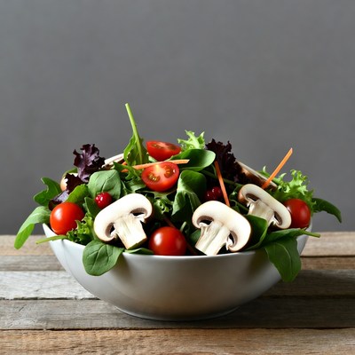 Fresh Mushroom Tomato Salad Bowl