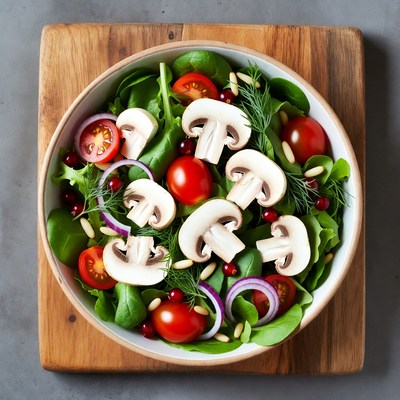 Fresh Mushroom Salad Bowl