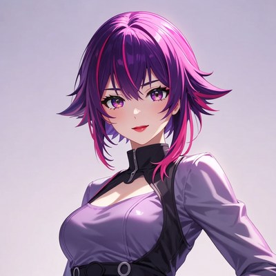 Anime girl with purple hair