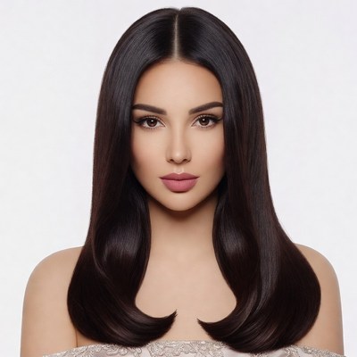 Beautiful woman with long dark hair