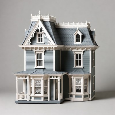 Blue Victorian Dollhouse