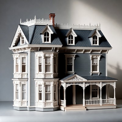 Victorian Dollhouse on Display