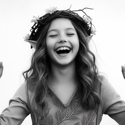 Girl with flower crown and elf ears