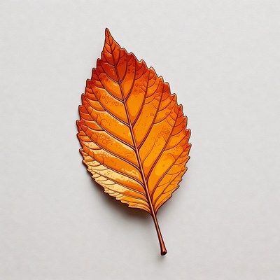 Orange Autumn Leaf Isolated