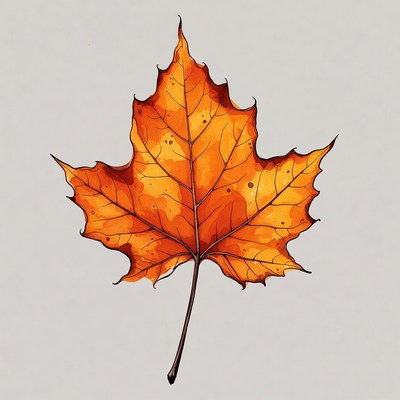 Orange Maple Leaf Illustration