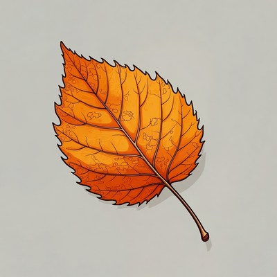 Orange Autumn Leaf Illustration