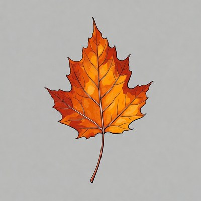 Orange Maple Leaf Illustration