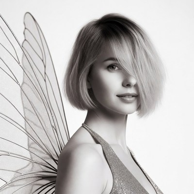 Blonde woman with fairy wings