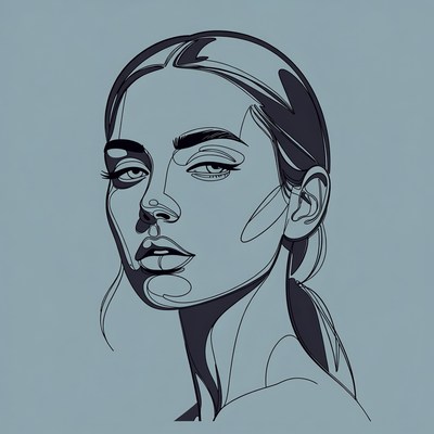 Portrait of Woman with Half-Closed Eyes