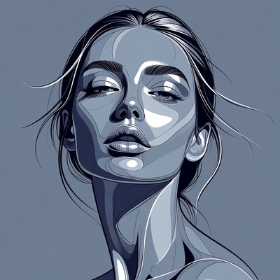 Stylish Woman Portrait Illustration