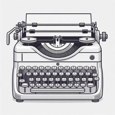 Vintage Typewriter Illustration