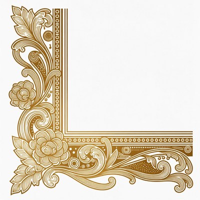 Ornate Golden Corner Border Design
