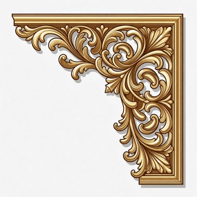 Golden Ornate Corner Border Illustration
