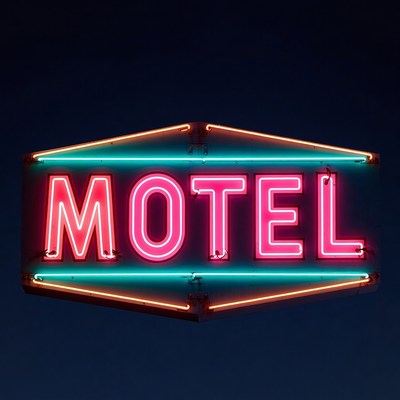Glowing Pink Motel Neon Sign