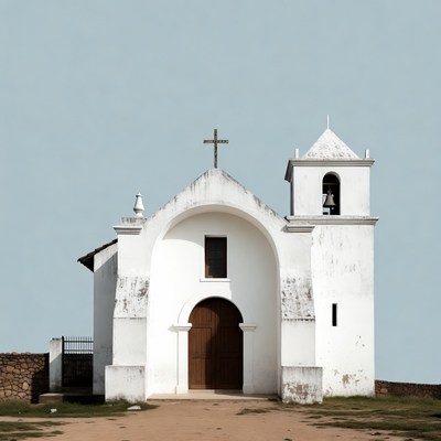 White Church with Bell Tower