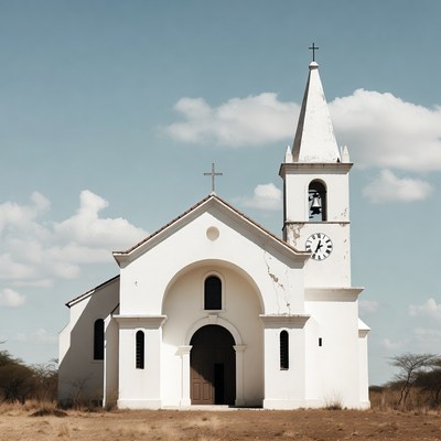 White Church with Bell Tower
