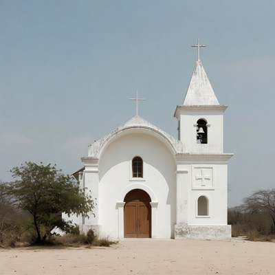 White Church with Bell Tower