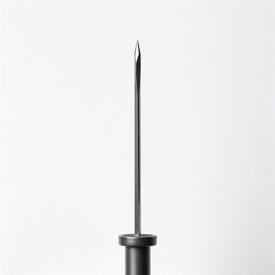Black Needle on White Background