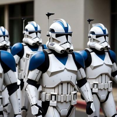 Clone Troopers Marching in Formation