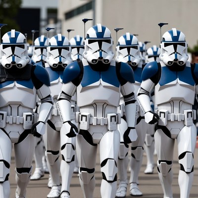 Clone Troopers Marching in Formation
