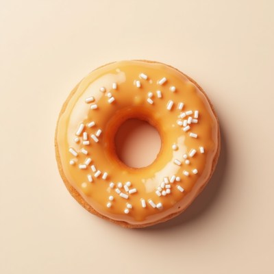 Orange glazed donut with sprinkles