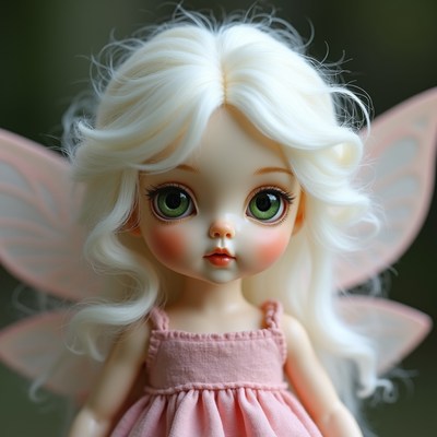 Blonde fairy girl with wings