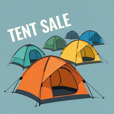 Colorful Tents Tent Sale Illustration