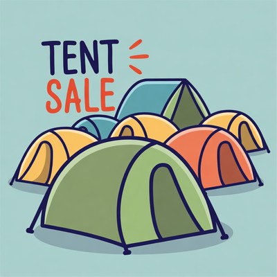 Colorful Tents Sale Illustration