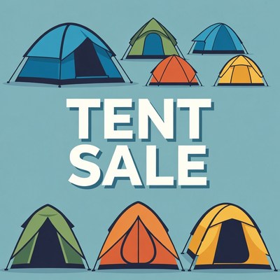 Colorful Tents Tent Sale Illustration