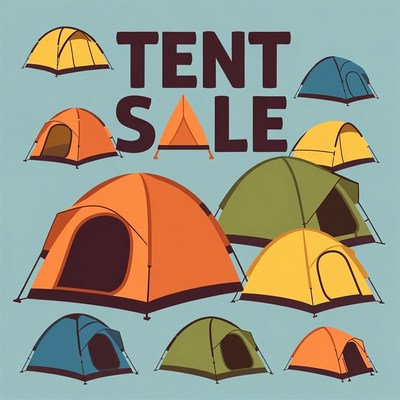 Tent Sale Clipart Illustration