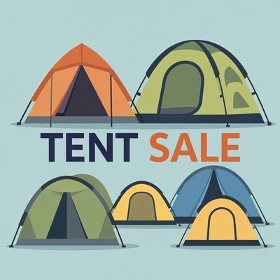 Colorful Tents Tent Sale Illustration