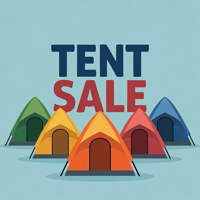 Colorful Tents Tent Sale Illustration