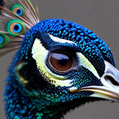 Close-up of peacock head